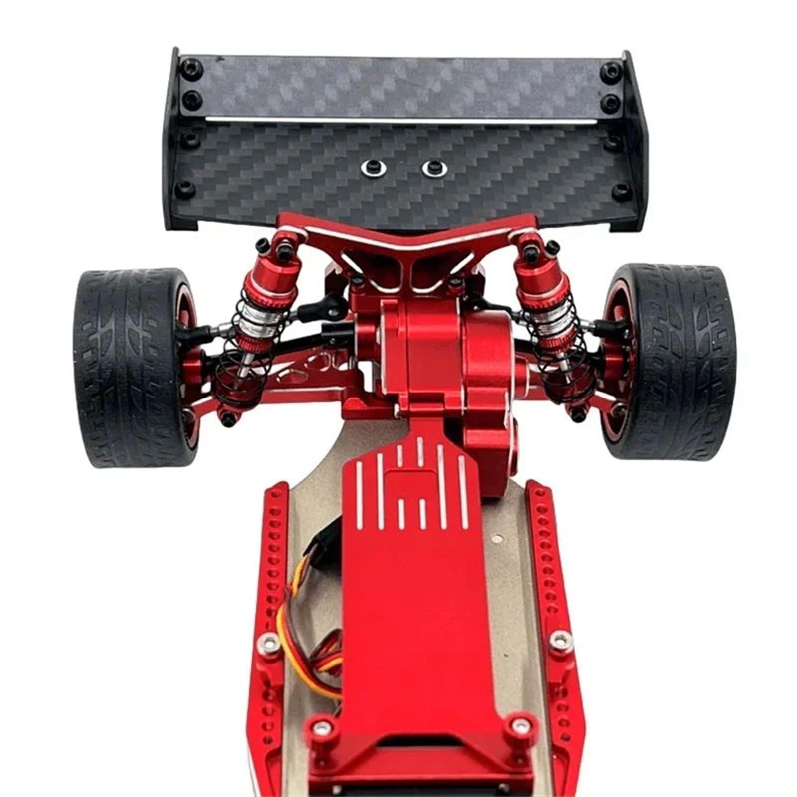 para WLtoys 244016 para LOSI para Micro-B 1/24 RC Coche Control Remoto 6061 Aluminio Fibra Carbono ala Trasera Carframe Piezas Mejora RC Orugas Maquetas