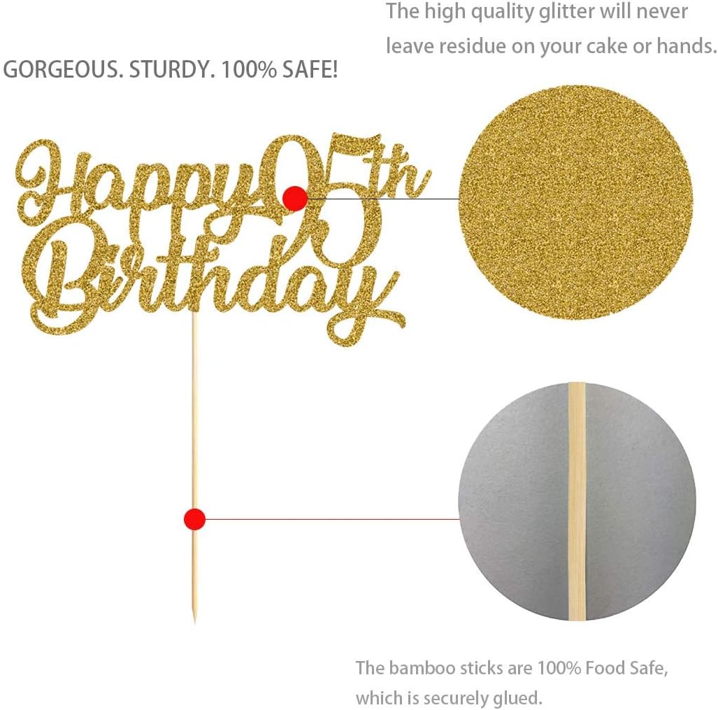 57th Birthday Cake Topper - Gold Glitter "Cheers To 57 Years" Party Decoration