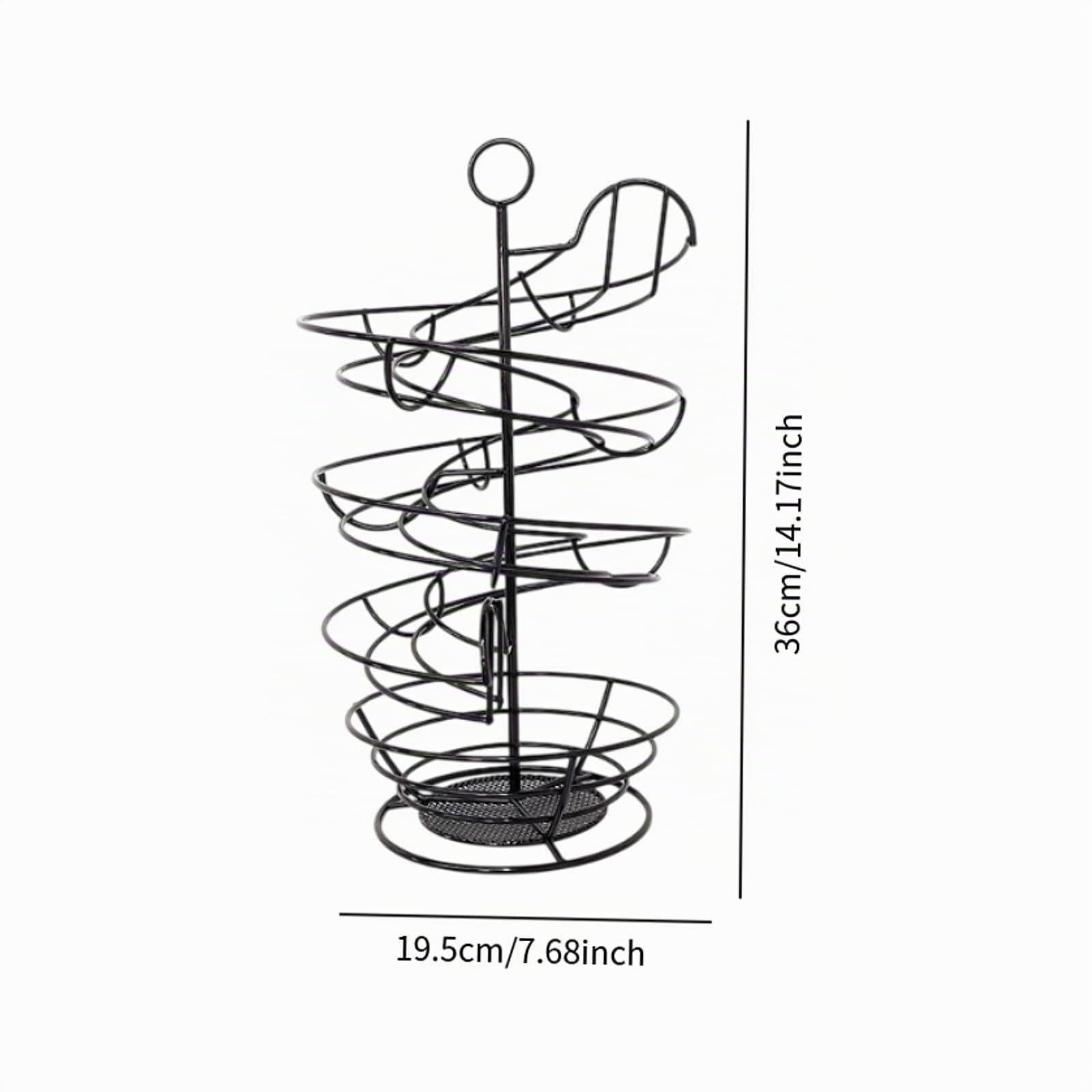 Distributeur Oeuf, Distributeur d'œufs en Spirale, Porte-œufs Rotatif, Gain de Place, Support de Stockage Oeufs Créatif Et Robuste, Rangement Oeuf, pour Comptoir de Cuisine Range Oeuf, Noir, 36x19.5cm