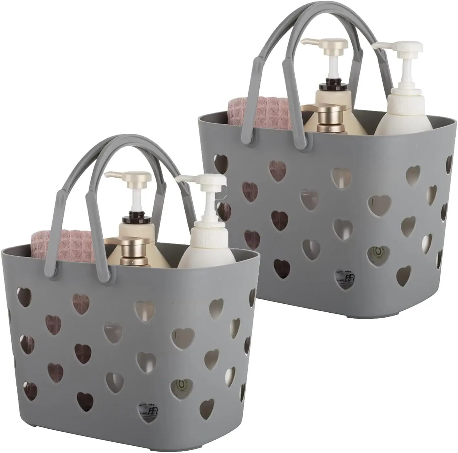 WSQHAO 2Pcs Portable Shower Caddy Plastic Storage Basket With Handle For Dorm Bathroom for Shower(Color2)