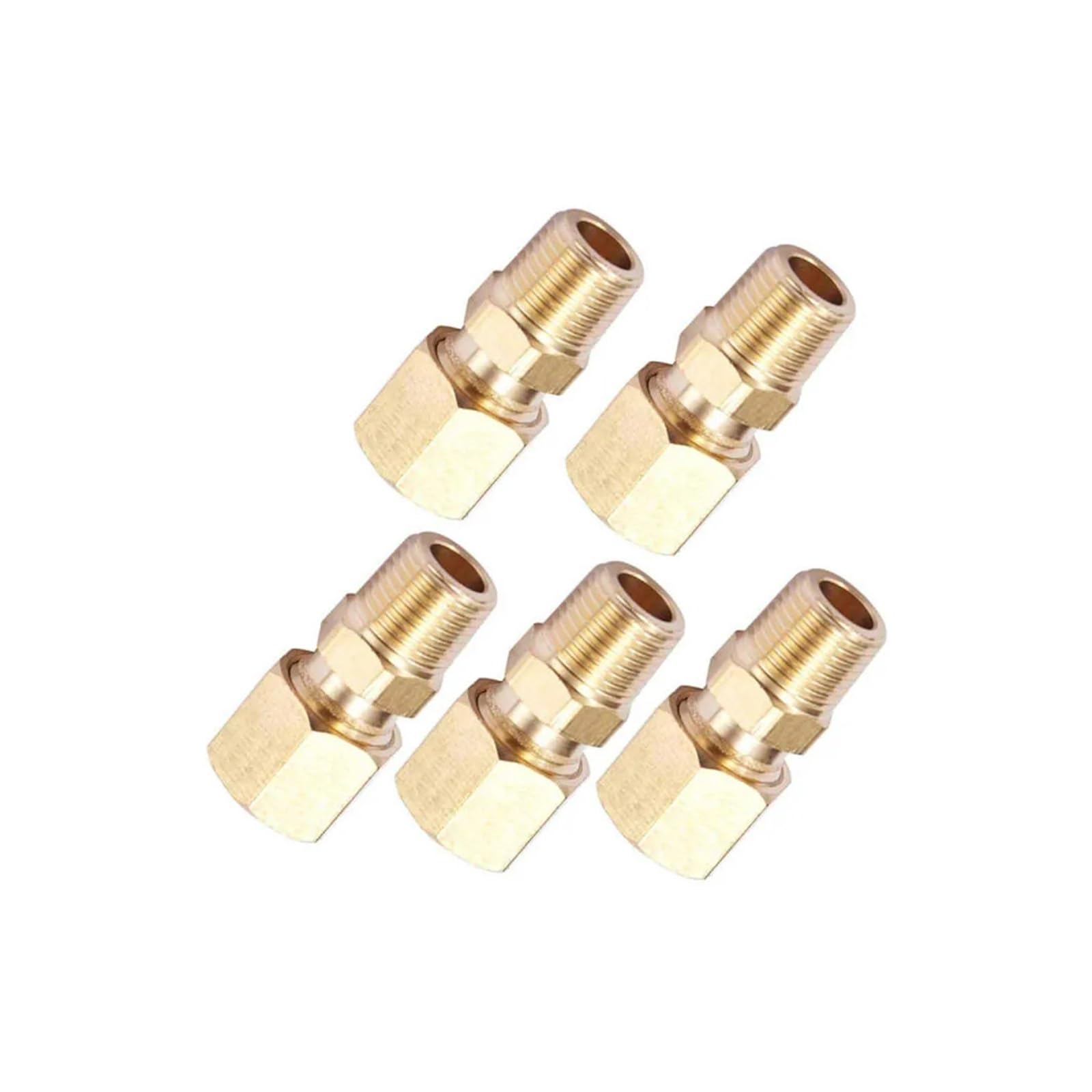 Accesorio de Conector de compresión de latón de 1/4" de diámetro Exterior x 1/8" NPT Macho(Pack of 1000)