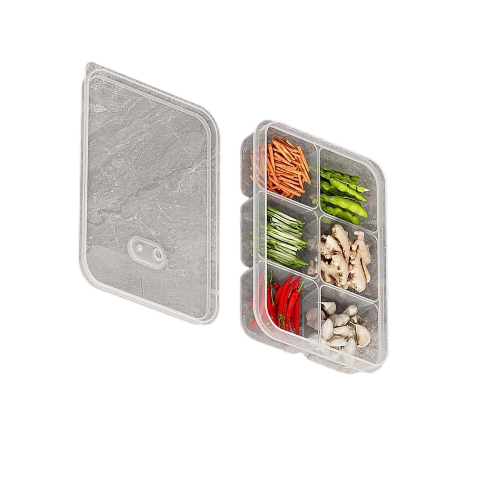 Nucelit Multi Compartment Food Storage Container with Vented Lid Stackable Kitchen Organiser for Produce and Meal Preparation Breathable Lid Kitchen Organizers for Fridge Storage