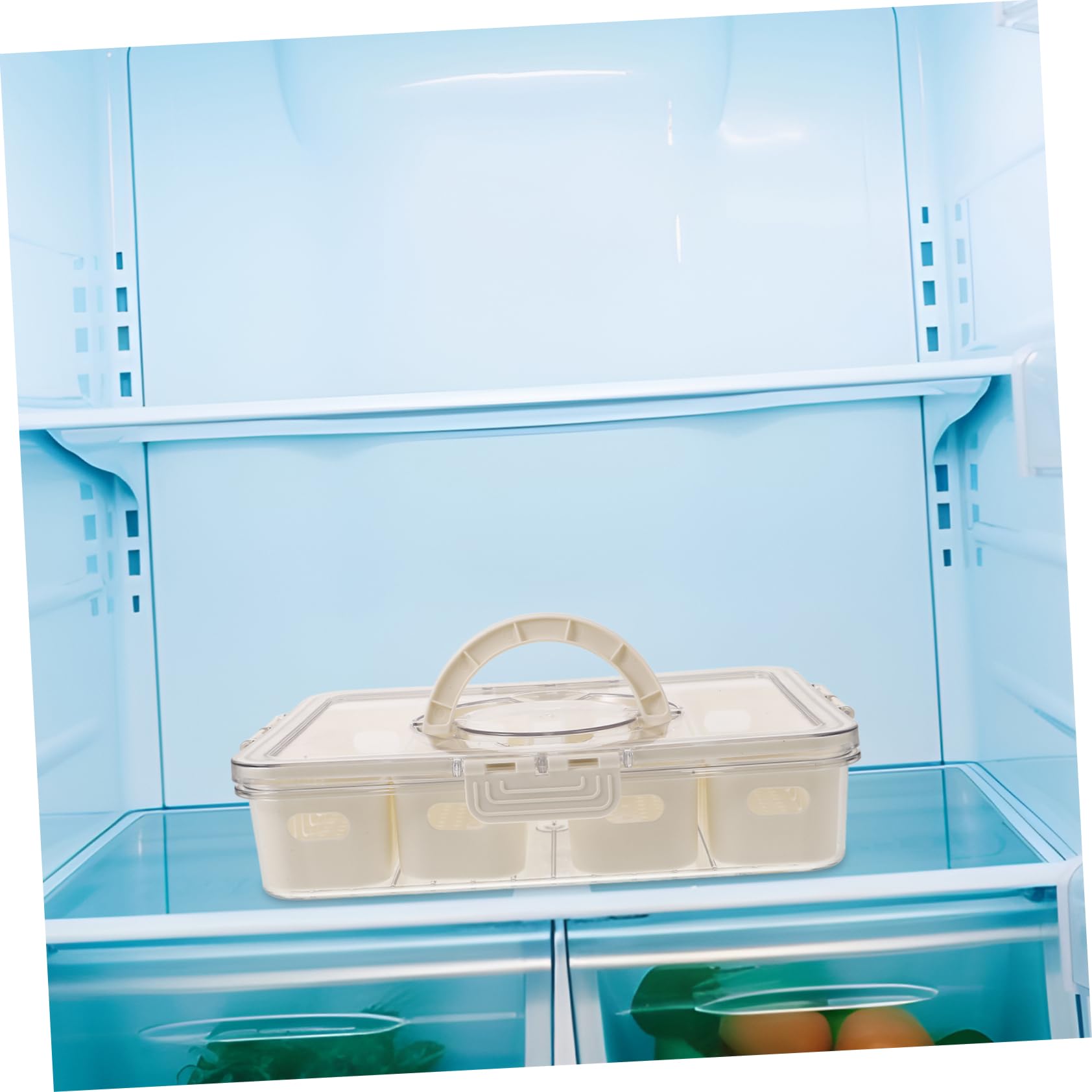 HAKIDZEL Keep Fresh Food Container Compartment Fruit Box Portable Storage Container Fridge Storage Box Safe Pet Material