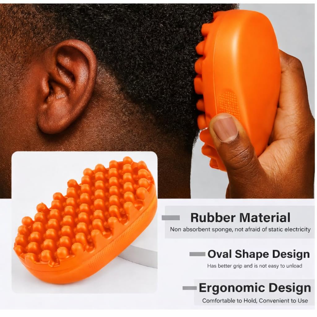 Luxury Twist Styler – Durable, Washable Comb Brush, a Premium Alternative to Hair Sponges for Afro, Curly, Coiled & 4C Hair, Ideal for Daily or Professional Use (1 Count) (Orange) image 3