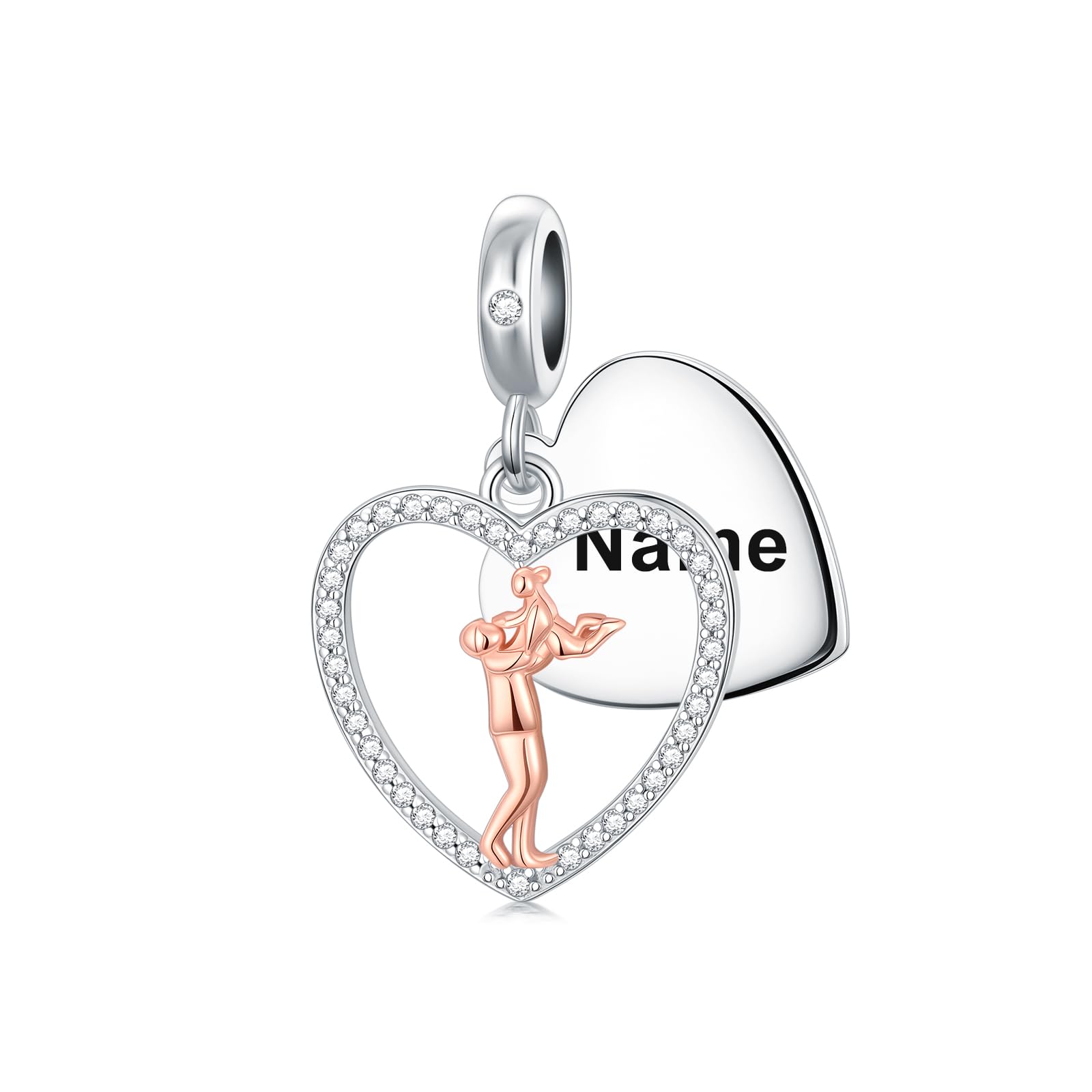 PROESS Father Mother Daughter Charm fit Charms Bracelet Sterling Silver Charms for Bracelets Birthday Valentines Day Gifts for Daughter Mother Lover