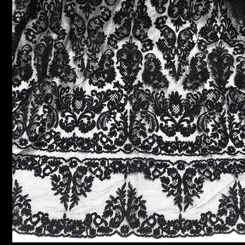 Black Bridal Lace Corded Fabric 50" Wide By the Yard