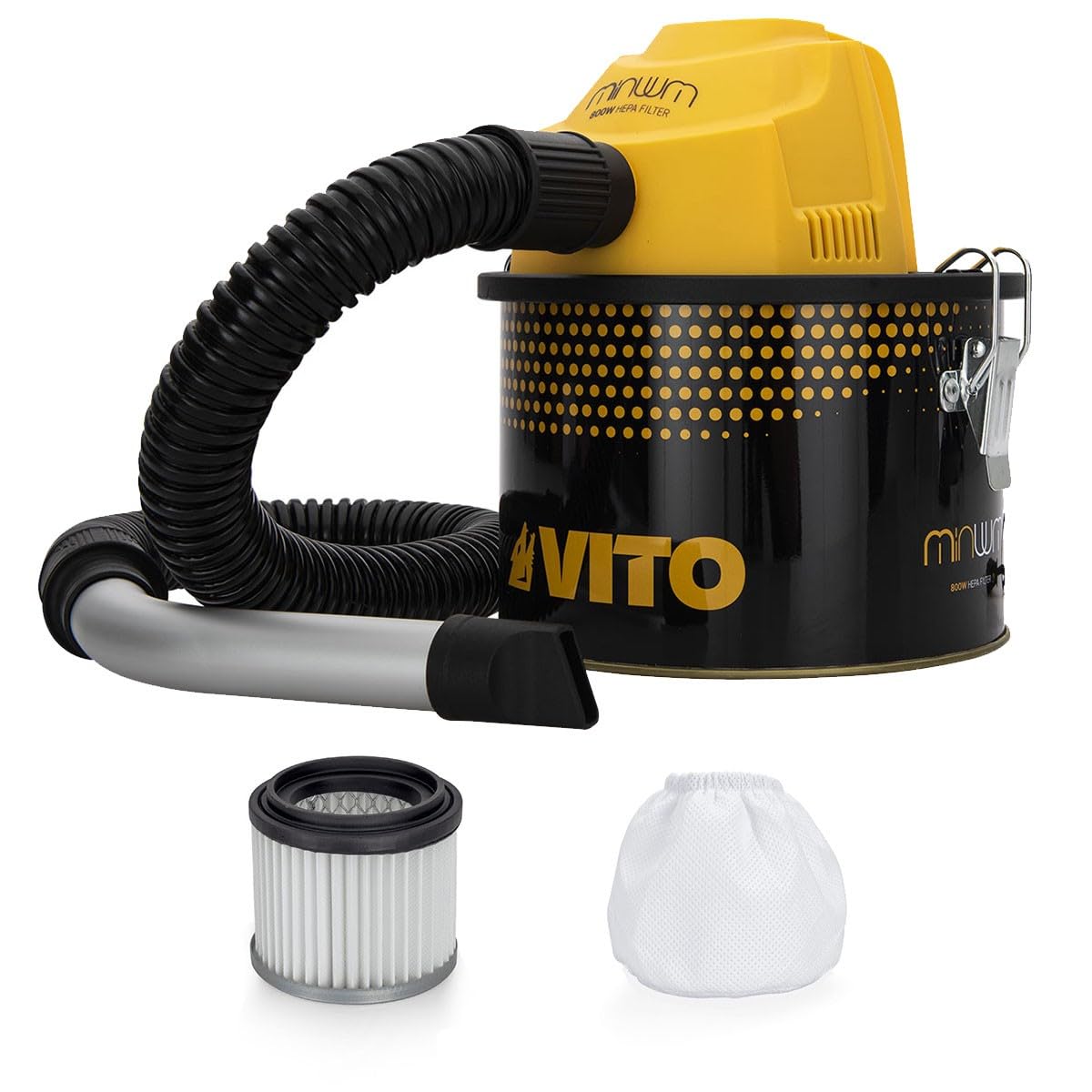 VITO - Aspirapolvere cenere 800 W 4 L Filtro HEPA Ceneri Fino a 40 °C