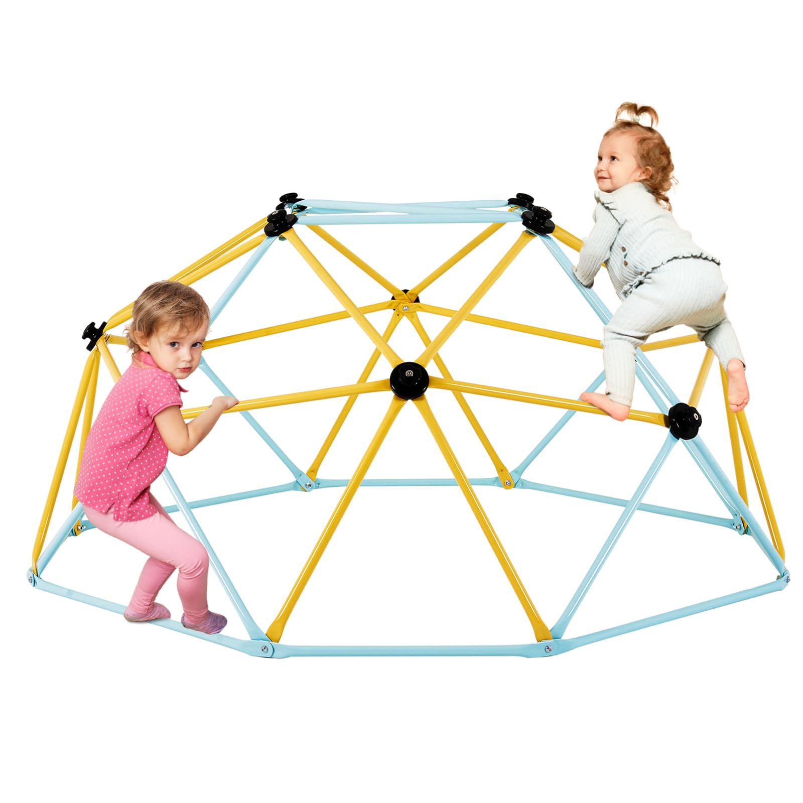 VEVOR Climbing Dome, 6FT Geometric Dome Climber Play Center for Kids 3 to 9 Years Old, Jungle Gym Supports 600LBS and Easy Assembly, with Climbing Grip, Outdoor and Indoor Play Equipment for Kids
