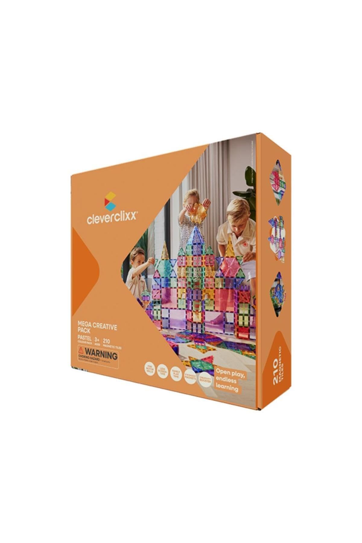 Mega-Kreativ-Bausatz in Pastellfarben 210 Teile großes Set, langlebiges Magnetspielzeug, abwechslungsreiche Formen, Robustes Lernspielzeug, erweiterbare Sets, für Kinder ab 3 Jahren
