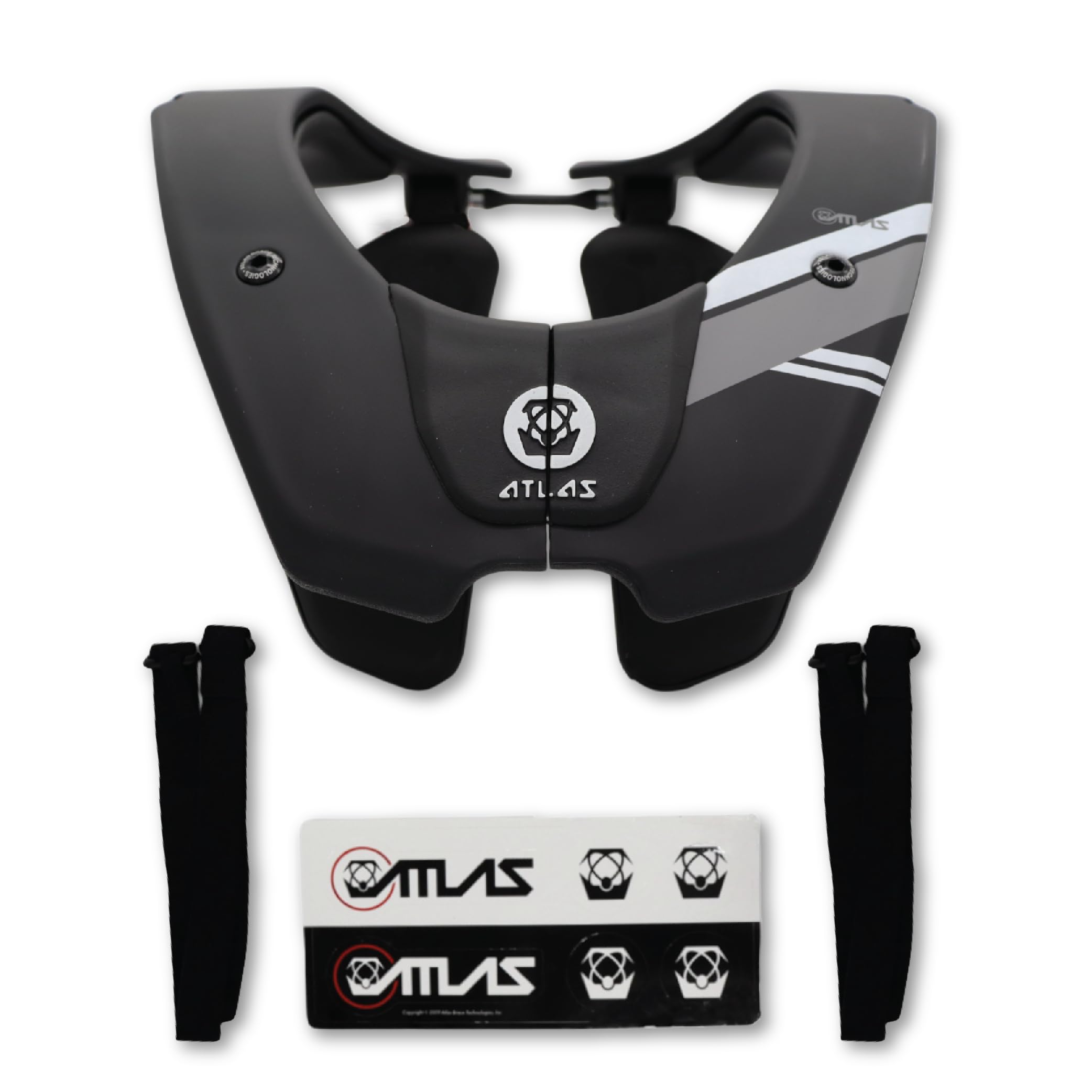 Atlas Brace Air Lite Neck Brace (Adult - Medium) for Use In: Powers, Offroad Racing, Motocross, Mountain Biking, and BMX (Black)