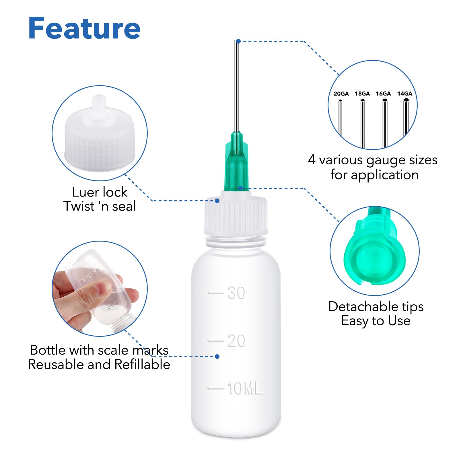 Amazon.co.jp: 接着剤アプリケーターボトル30個、プラスチック絞り可能