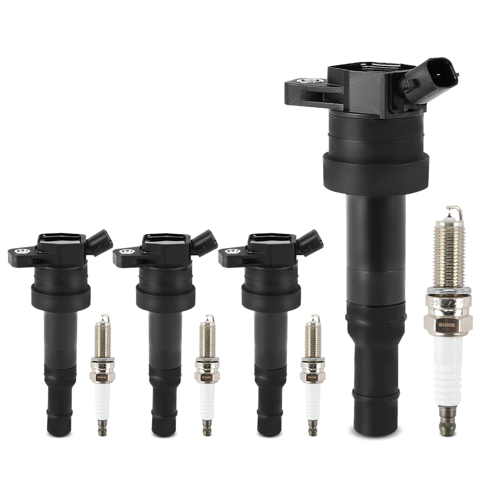 Frankberg 4 bobine di accensione + 4 candele per benzina 2730103110 | Compatibile con: Rio III UB, i20 GB IB, i20 Coupé GB, Rio III Hatchback Van UB, i20 Hatchback Van GB IB, Stonic YB