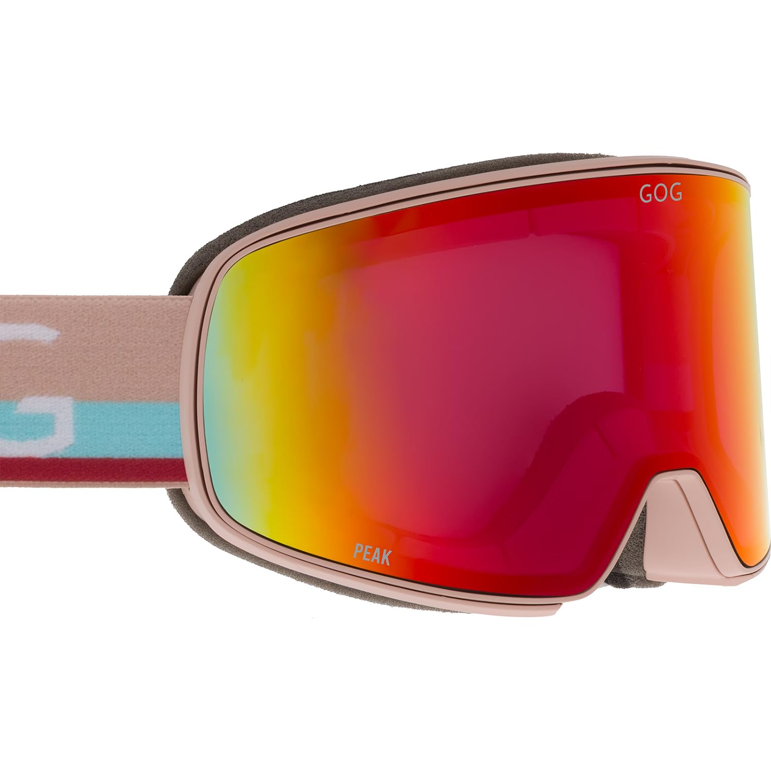 GOG Lunettes de ski Peak avec cadre optique OTG, protection UV400, double verre HDX G-LENS, revêtement FOG BLOCK, cadre en TPU flexible, étui inclus