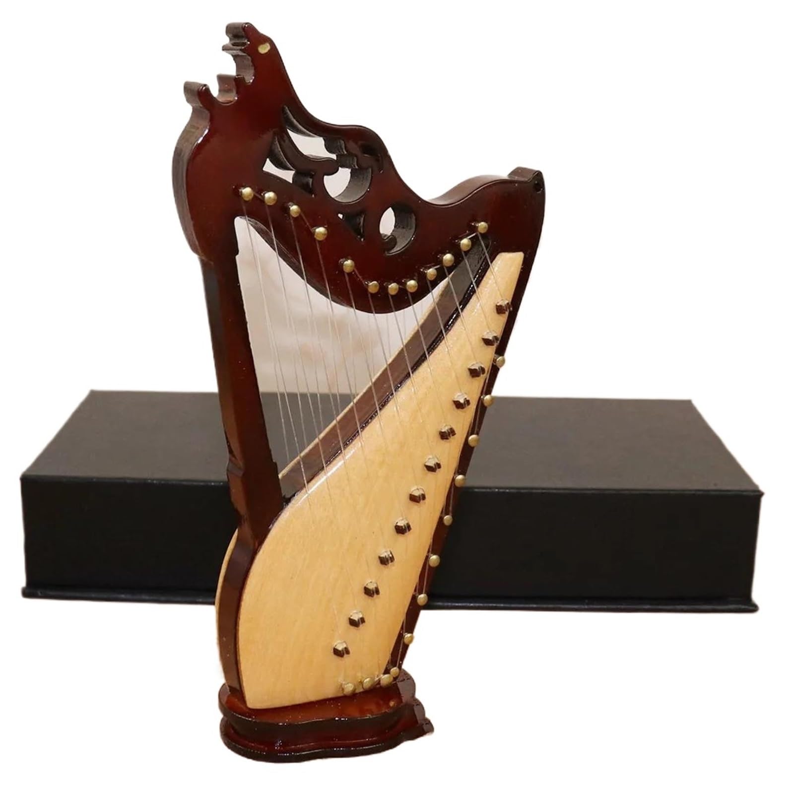 Model Mini Instrumentu Muzycznego Miniaturowy Model Konghou O Średnicy 14 Cm Ze Stojakiem I Etui Mini Chińskie Tradycyjne Ozdoby Na Instrumenty Muzyczne