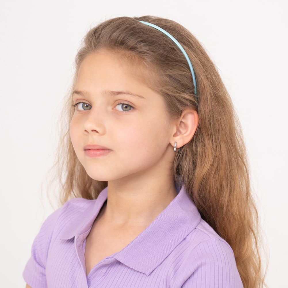 925 Sterling Silver Standard Huggie Hoop Earring 9mm For Toddlers and Little Girls - Young Girls Huggie Hoop Earrings For Everyday Wear - Small Hoop Earrings For Children