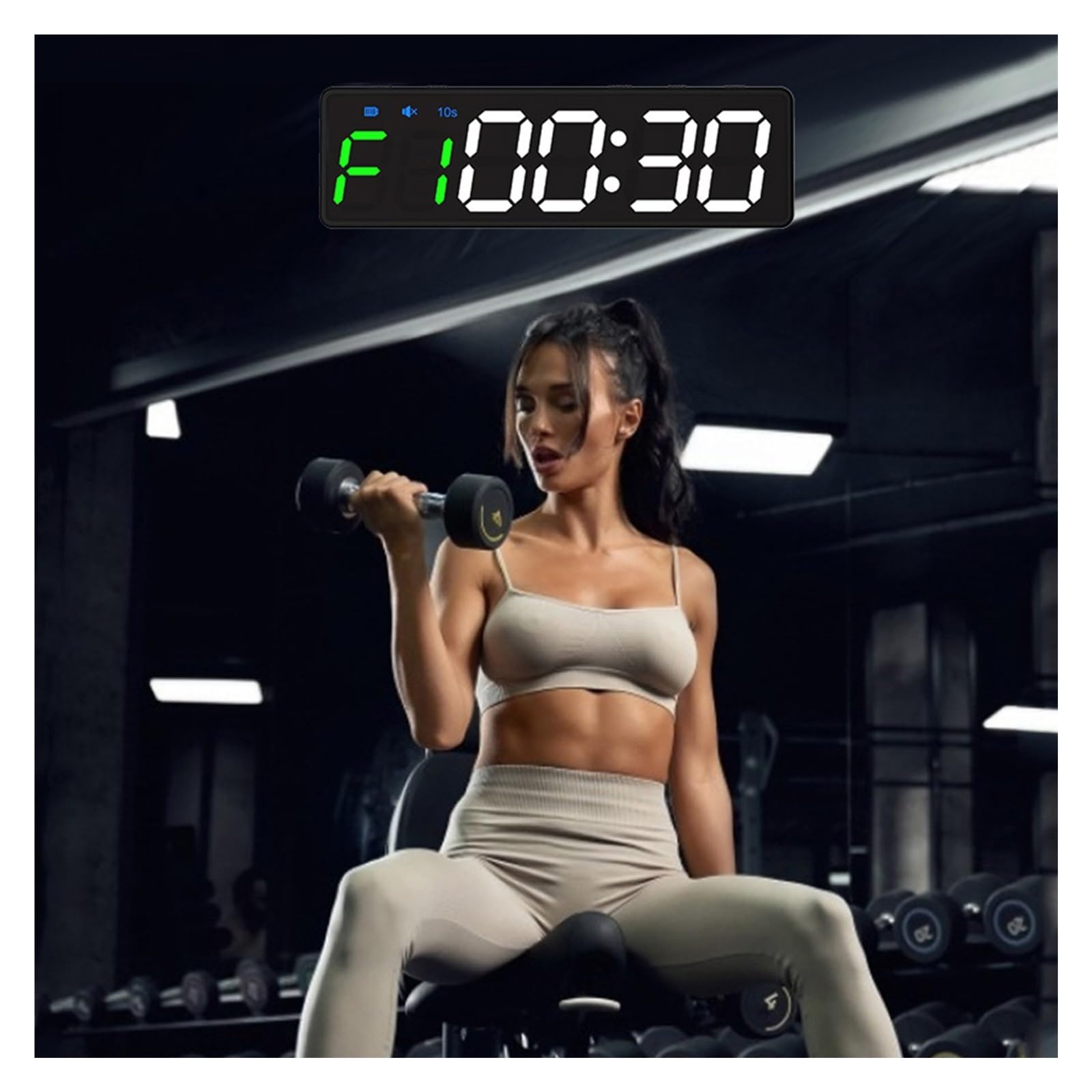 Countdown Timer, Mini timer da palestra portatile, timer a intervalli LED magnetico, orologio timer for fitness, timer fitness ricaricabile tite USB for palestra, gara domestico(Oranje)
