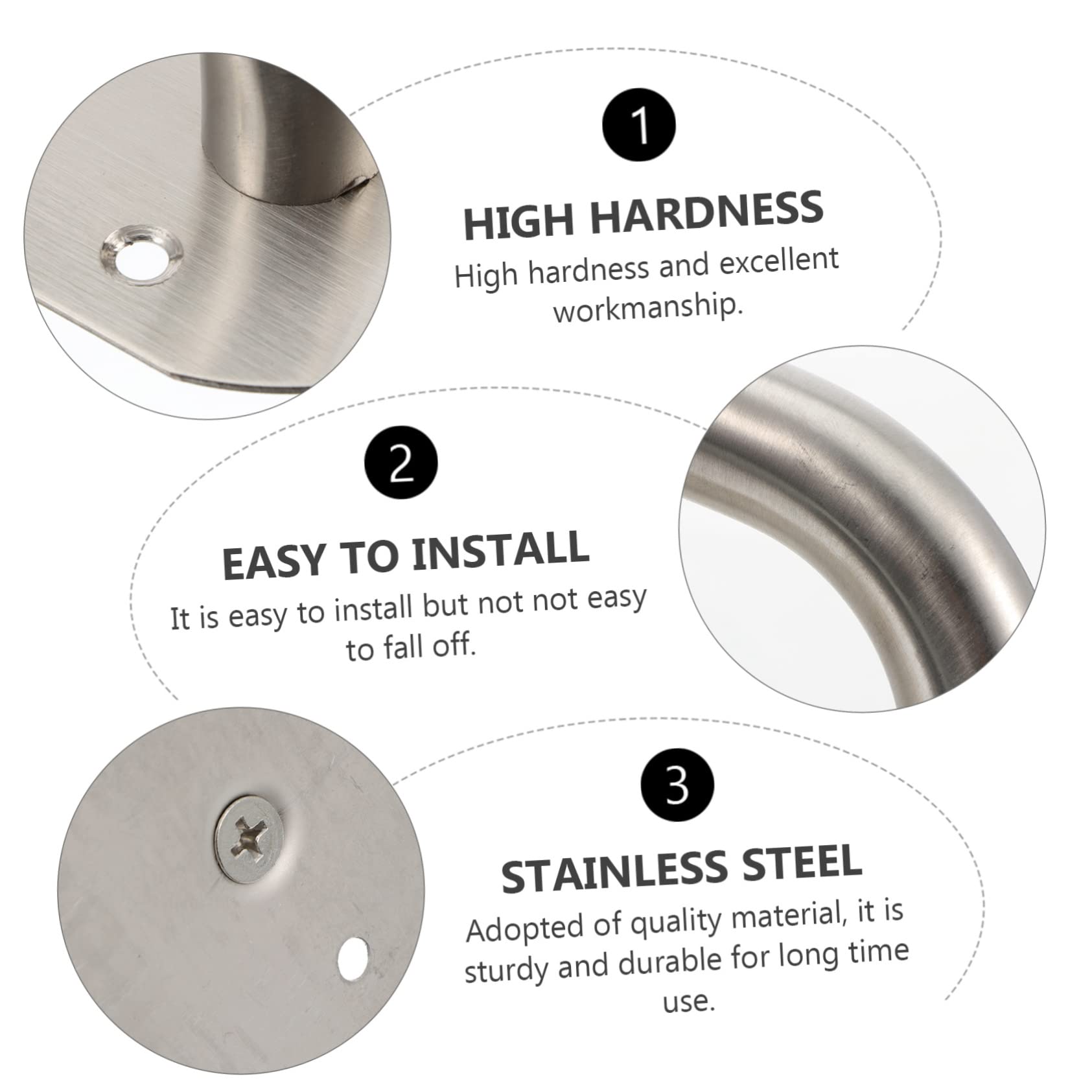 balacoo Stainless Steel Door Handle Pull Plate Commercial Security Door Knob Easy Install Modern Design for Home Office