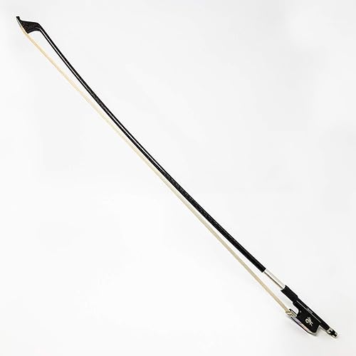 Miniatura 13 de The Piano Guys Arco de violonchelo de fibra de carbono Arcos con incrustaciones de rana de ébano y pelo de caballo premium (4/4, Ziggy)