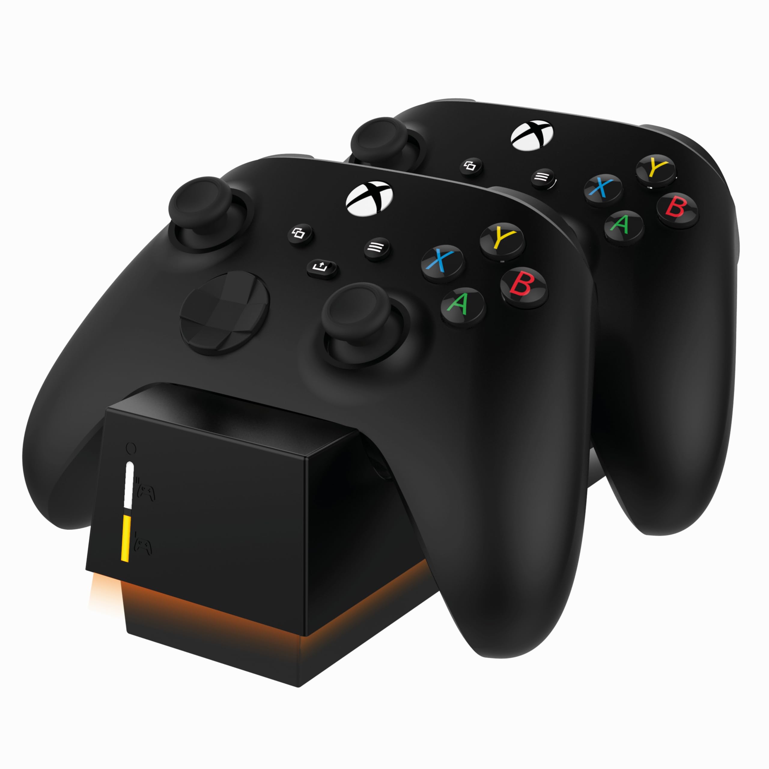 snakebyte TWIN: CHARGE SX – Nero – Stazione di ricarica rapida per controller Xbox Series S/X | con 2 batterie da 800 mAh | indicatore di stato della carica LED | design Xbox | porta USB | stazione di