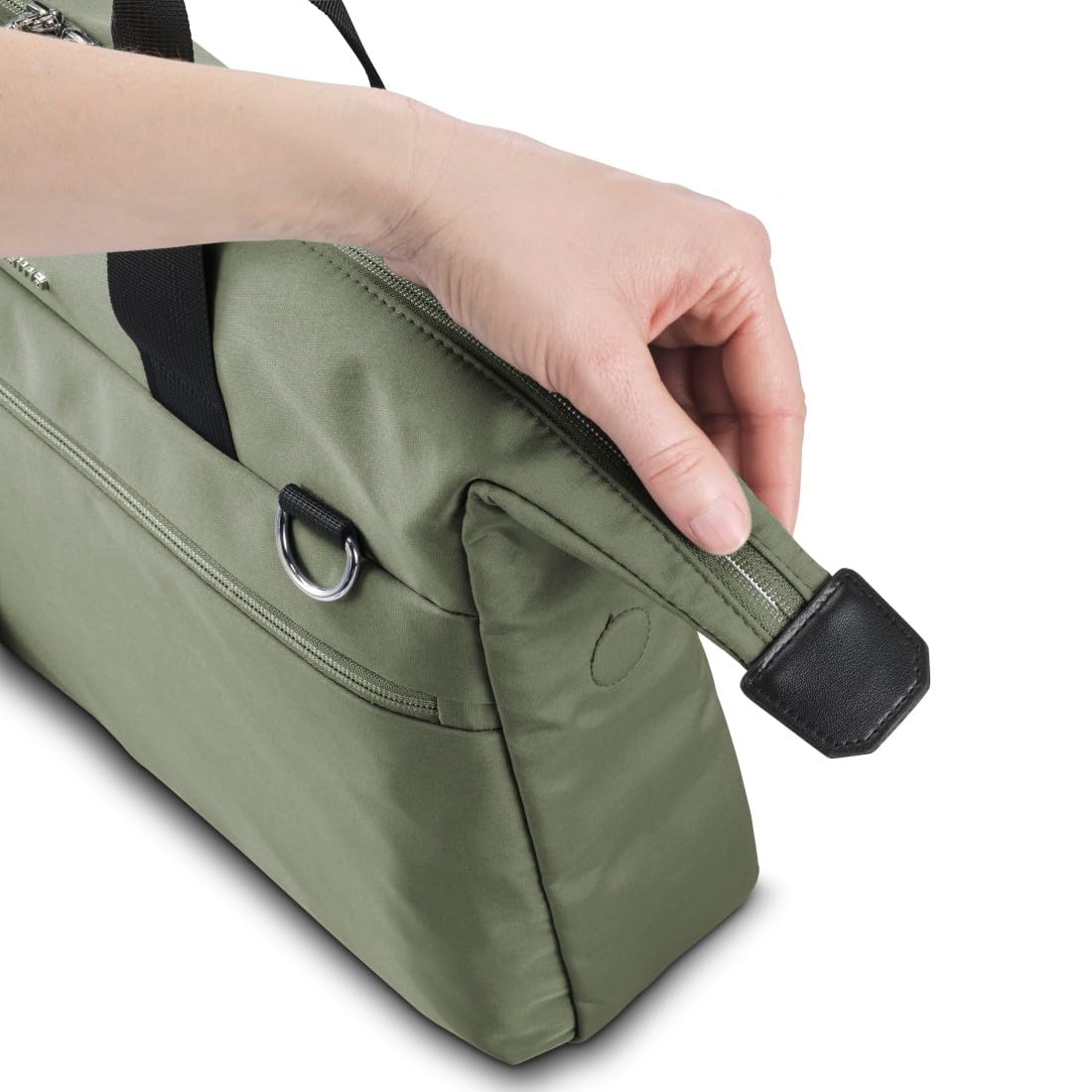 Hama | Maletín para portátil 13,3 pulgadas (funda protectora ordenador resistente acolchada compartimento tablet 12,9 bolso portátil 14,1 pulgadas bandolera ajustable ligera trabajo 10 litros) verde
