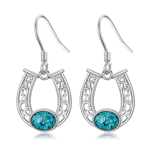 Western Earrings for Women 925 Sterling Silver Turquoise Western Country