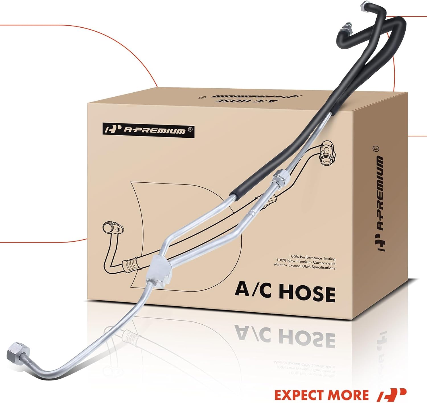 A-Premium A/C Liquid Line Hose Assembly Compatible with Select Chevrolet, GMC & Cadillac Models - Tahoe, C1500, C2500, K1500, K2500 Suburban, K1500 Suburban, Condenser to Evap, w/Orifice Tube