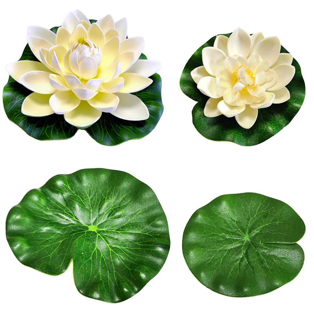 Fiori Galleggianti per Piscina 6 Pezzi Fiore di Loto Piante Acquatiche per Laghetto Fiori di Loto Floating Flowers Ninfea Floating Plant le Ninfee Piante Galleggianti per Acquario Nozze
