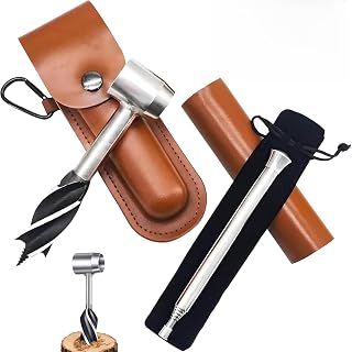 Taladro Manual Para Carpintería,CHmiss Juego De Taladro Bushcraft, Taladro De Supervivencia Al Aire Libre, Taladro Bushcraft Al Aire Libre,Con Tubo De Soplado,Para Colonos Bushcraft, Camping Mochilero