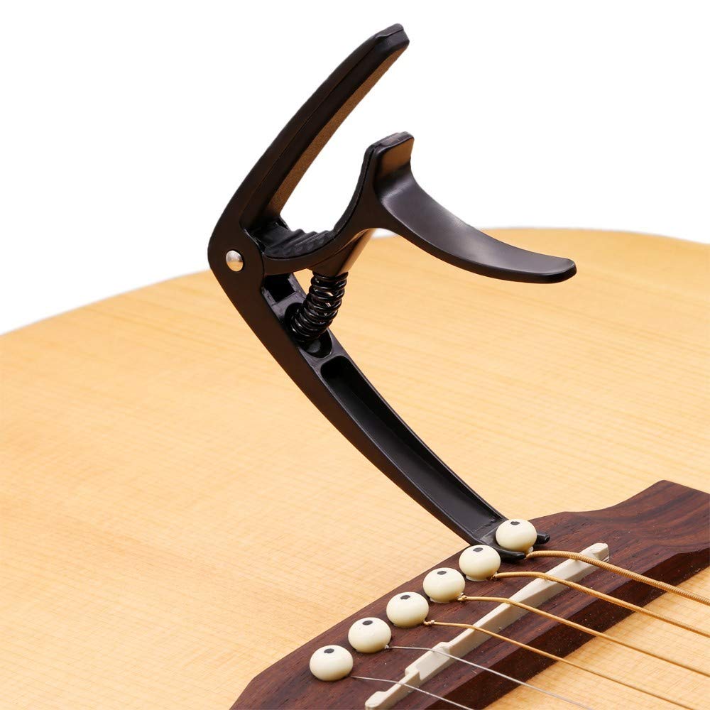 Linrax C1 Gitaar Capo, 3 in 1 Capodaster met Plectrum Houder en Bridge