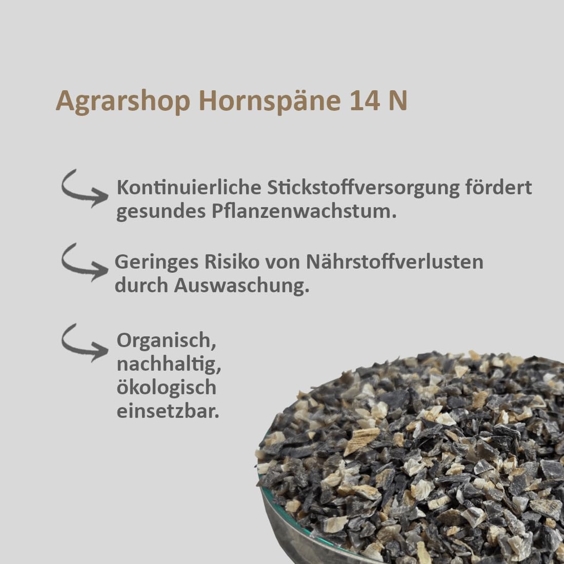 Agrarshop Hornspäne 14% N 20 kg Stickstoffdünger Naturdünger Universaldünger
