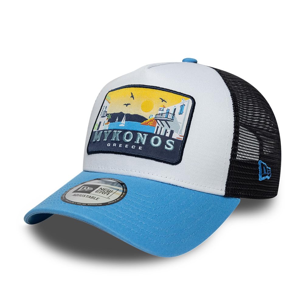 New Era Adult's 9Forty Trucker Location Patch Trucker Baseball Cap Hat Pastel Blue