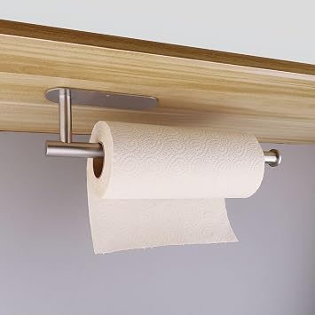Paper Towel Holders for Kitchen Adhesive Paper Towel Holder Under Cabinet Wall Mount for Kitchen Towel 13 inch Silver
