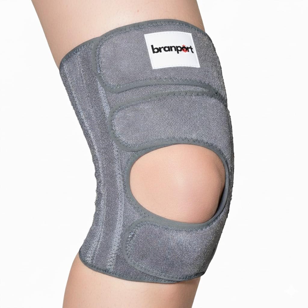 Genu Motion Knee Brace, Graphene-Infused Fabric, Side Stabilizers, Petella Support for Pain Relief, Recovery, Arthritis, Hiking, Daily Activities for Men and Women (Large, RIGHT)