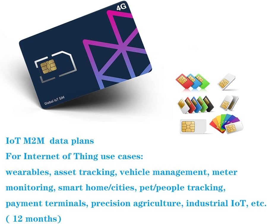 Use for 1 Year NO Prepaid IoT GSM Sim Card for GPS Tracking Pet Senior Kid Child Car Smart Watch Devices Locators IoT M2M,No Expiration Date and Competitive Rates. with Global Coverage GSM/2G/3G/4G