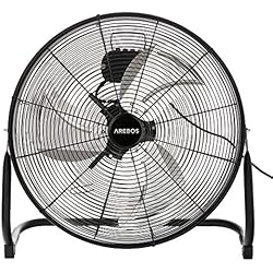 Ventilador Industrial Master Arebos Ventilador Industrial 50 cm - Ventilador Suelo Silencioso 120W - 3 Niveles de Velocidad - Ângulo de Inclinación Ajustable - Negro