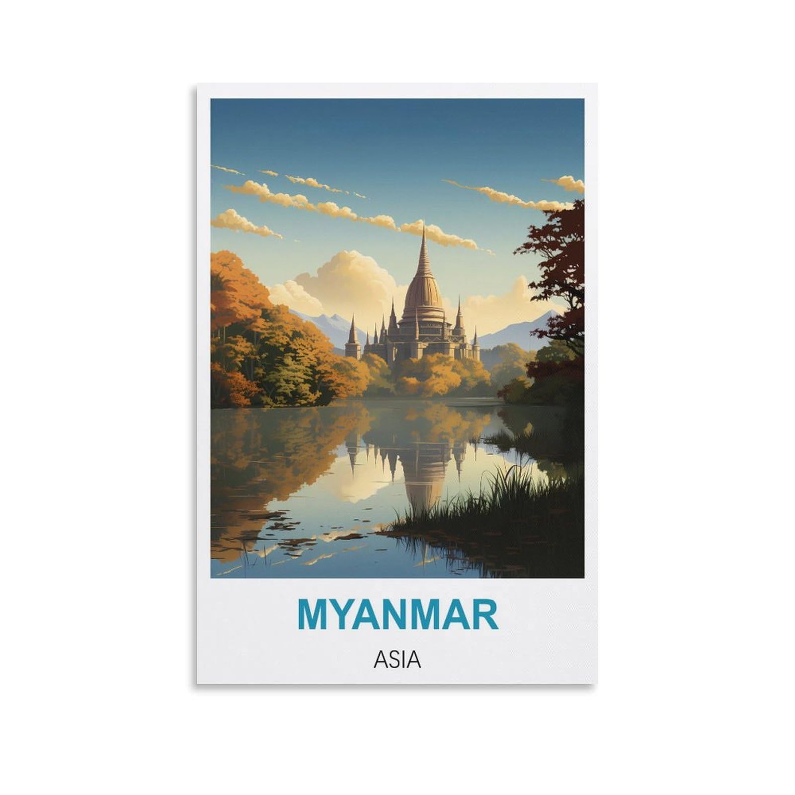 Retro Vintage Metal Tin Sign Myanmar Asias Vintage Retro Man Cave Bar Pub Shed Novelty Gift Tin Wall Décor Metal Sign 30x30cm