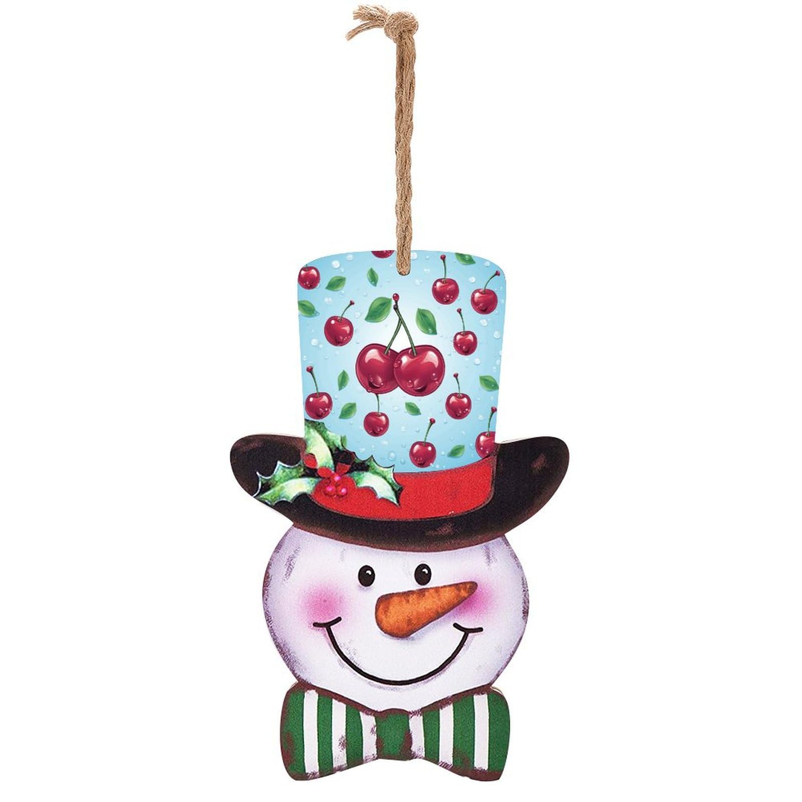 Bonhomme de neige plaque en bois suspendue pour sublimer votre porche