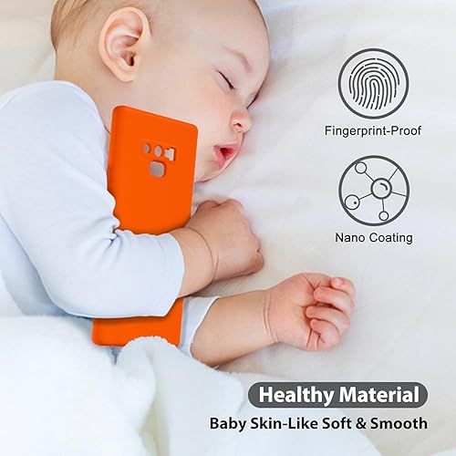 Miniatura 6 de oakxco Funda protectora mate para Samsung Galaxy Note 9 de silicona líquida, color sólido brillante fluorescente, bonita funda protectora delgada y