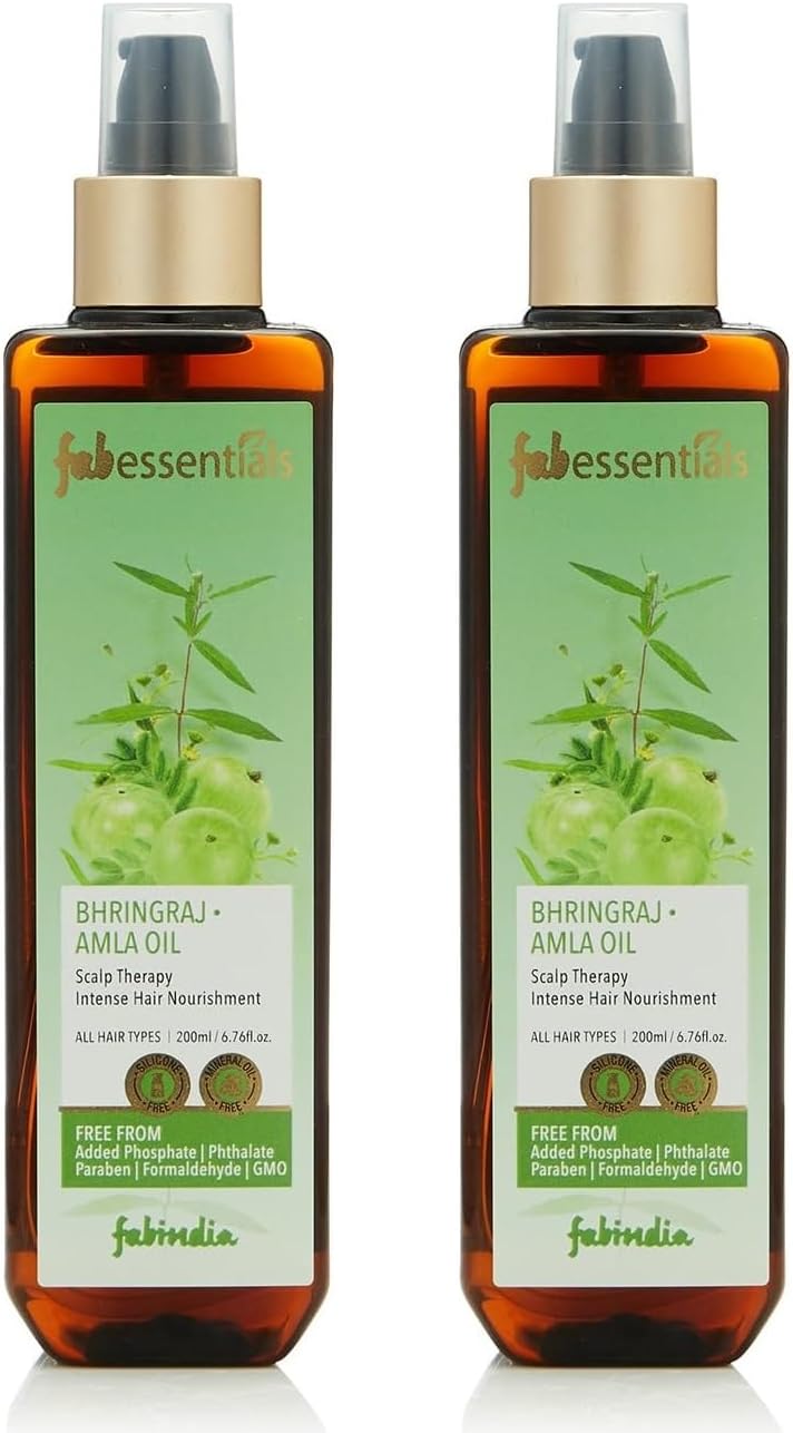 Fabessentials Bhringraj Amla Oil | infused with Brahmi & Licorice Extract | for Scalp Therapy& Intense Hair Nourishment|Prevents Dry & Itchy Scalp | Helps Control Hair - 200 ml x Pack of 2
