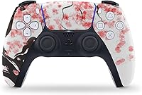 Vista 3 de AoHanan Cherry Tree Blossom PS5 - Juego completo de calcomanías de vinilo para consola y controlador para Playstation 5 Disc Edition