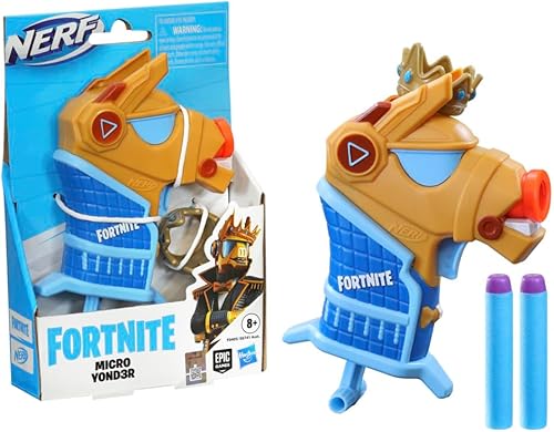 Miniatura 5 de Nerf Fortnite Micro Doggo - Mini lanzador de dardos – Diseño de traje Fortnite Doggo – Incluye 2 dardos oficiales Nerf Elite