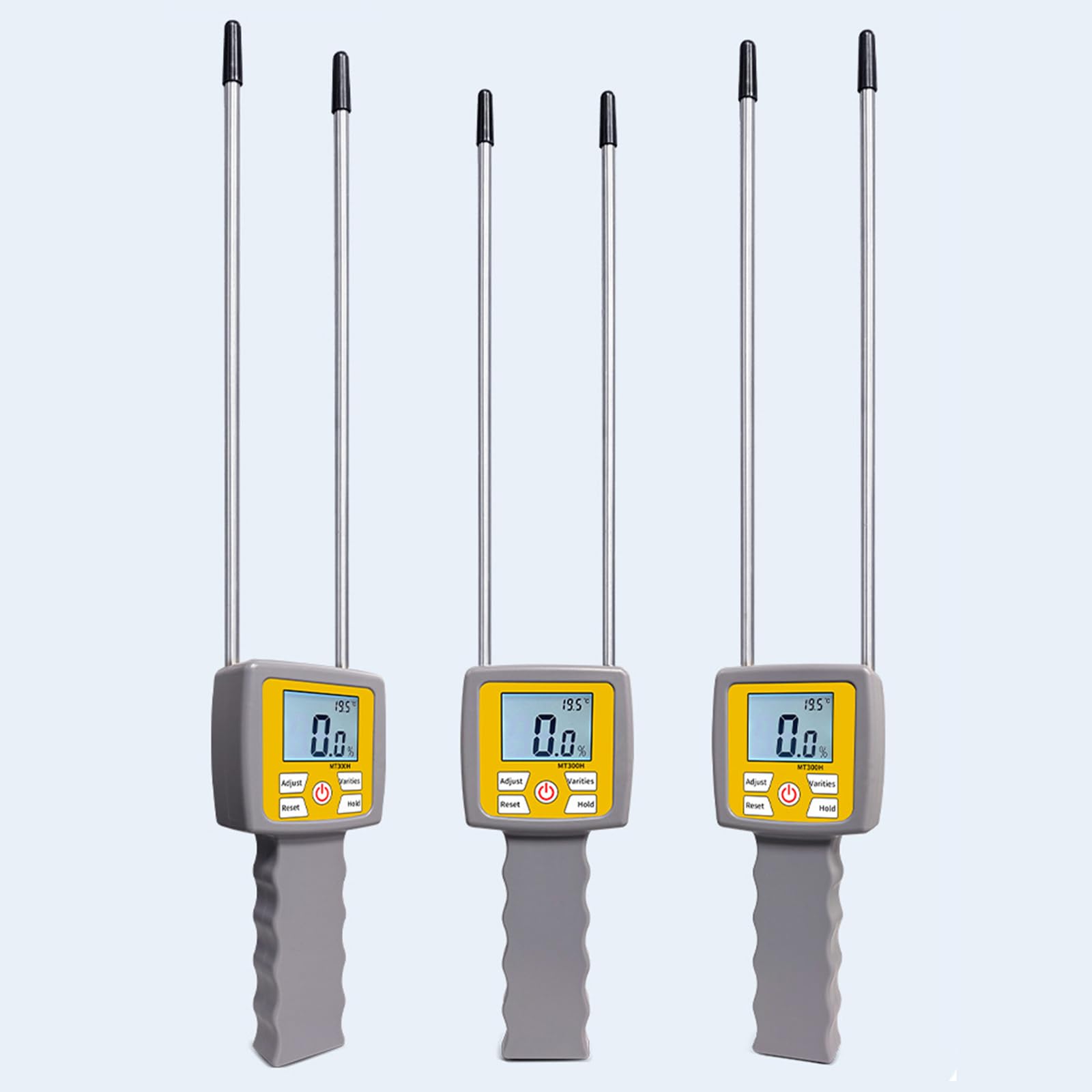 Tester umidità agricolo portatile Dotato schermo LCD Analizzatori umidità digitali Facile da usare per alimentatori Pascoli Doppie sonde Rilevatori foraggi
