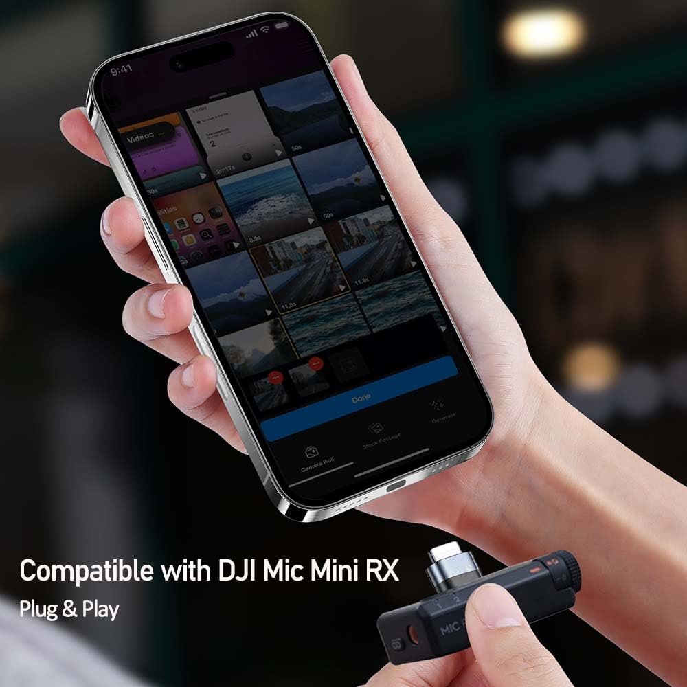 iMusk Zestaw 2 adapterów audio do mikrofonu DJI Mini RX typu C na Lightning, złącze żeńskie na męskie z dwiema smyczami (adapter typu C żeński na Lightning męski)
