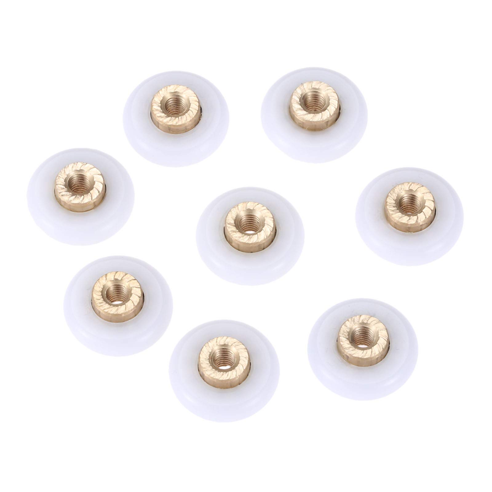 Kunllp One Color 8Pcs Bath Shower Door Rollers/Runners Wheels Pulleys 18Mm Dia Wheel Replacement Part For Shower Enclosures Runner