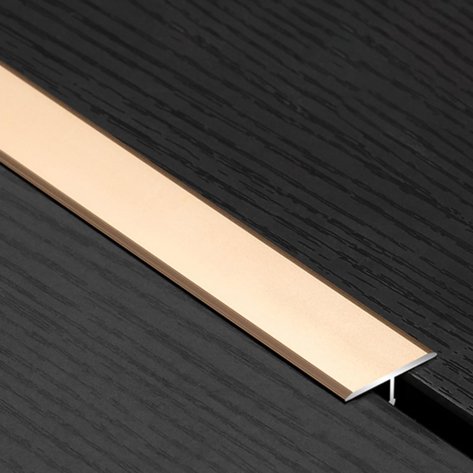 Molduras para toques de suelo elegantes y tiras de aluminio en T anodizado gris