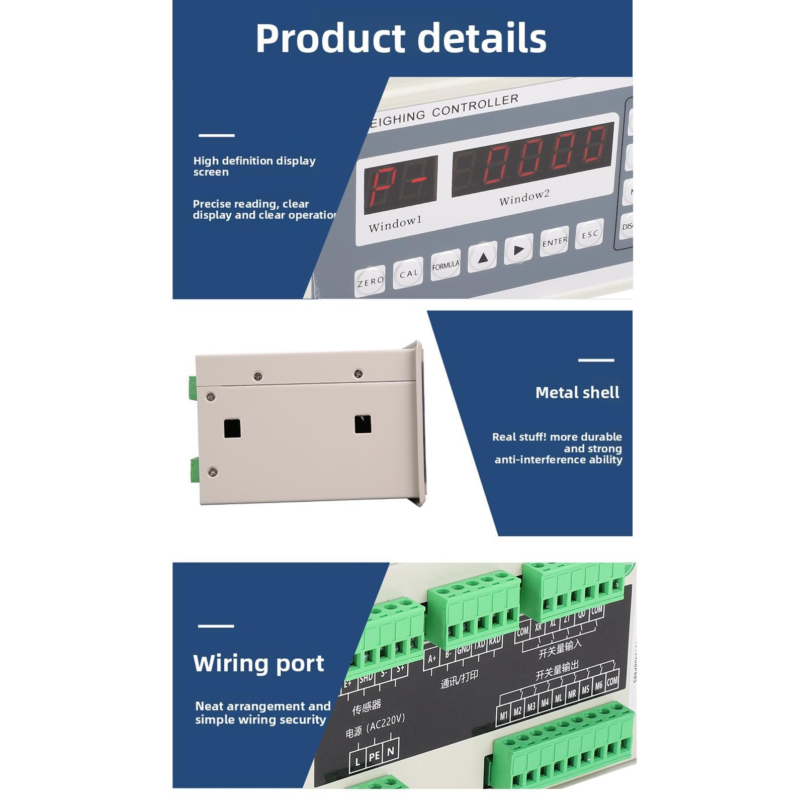 Controlador de Pesaje Calibración Automática de Alta Precisión para de Control de Lotes Industriales