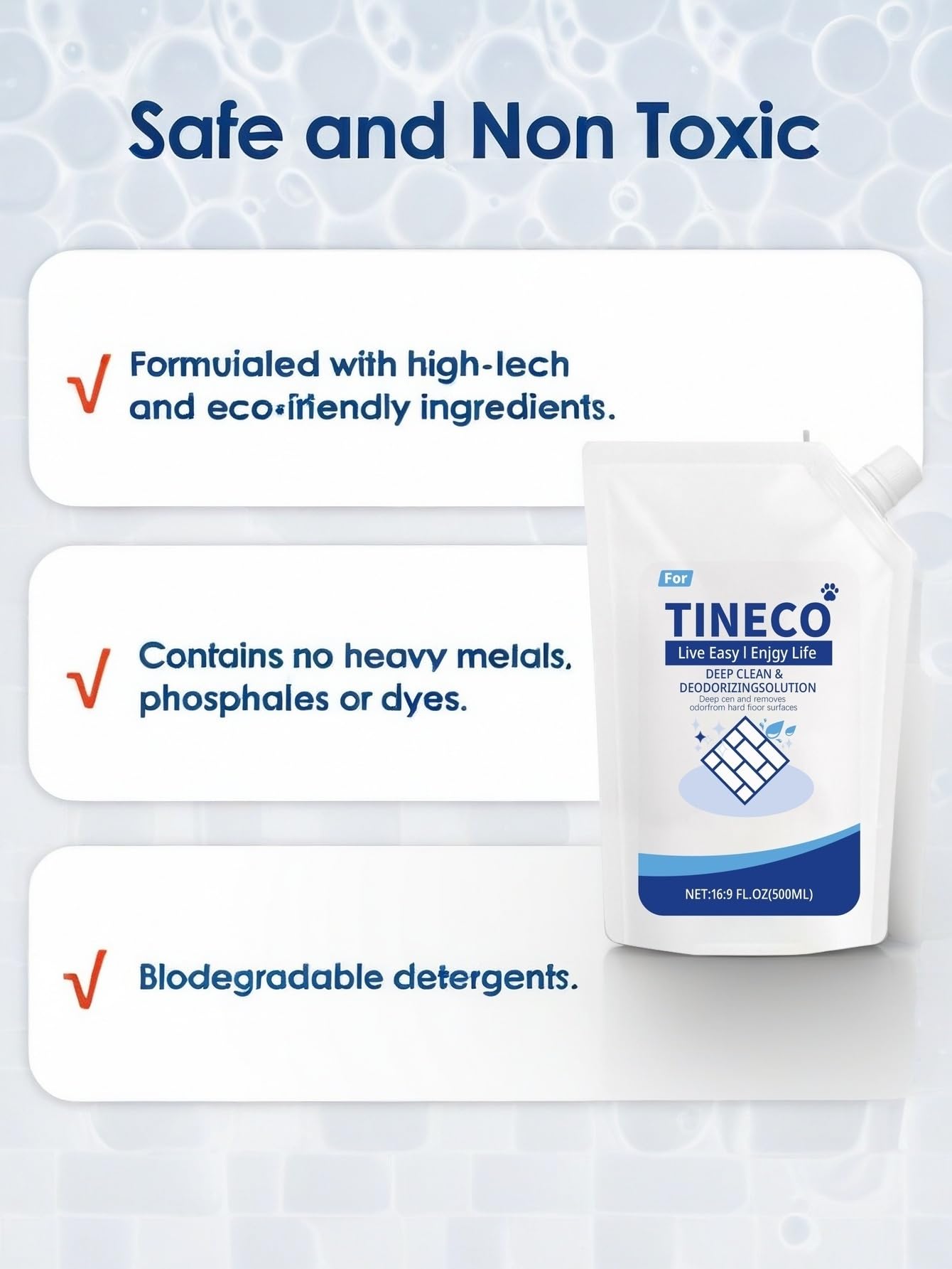 Detergente Per Pavimenti, Confezione Da 3 Flaconi, 500 Ml Per Flacone, Compatibile Con Tineco IFloor 2/3 Breeze, Serie Floor One S3/S5/S5 Pro/S6/S7 Pro, Formula Inodore/deodorante