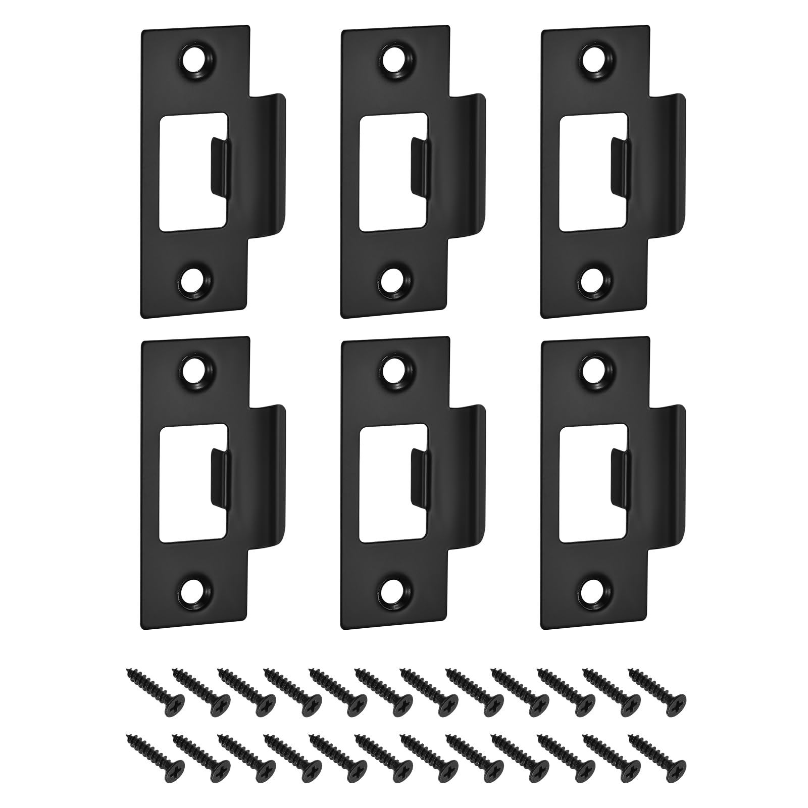 Gâche en acier inoxydable 201 noir uxcell pour cadre de porte en lot de 6