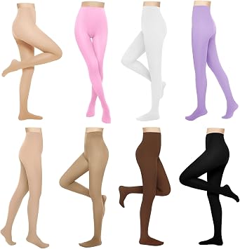 8 Pairs Solid Color Opaque Tights Set 8 Colorful Womens 80 Denier High Waist Footed Colored Pantyhose Legging Stocking