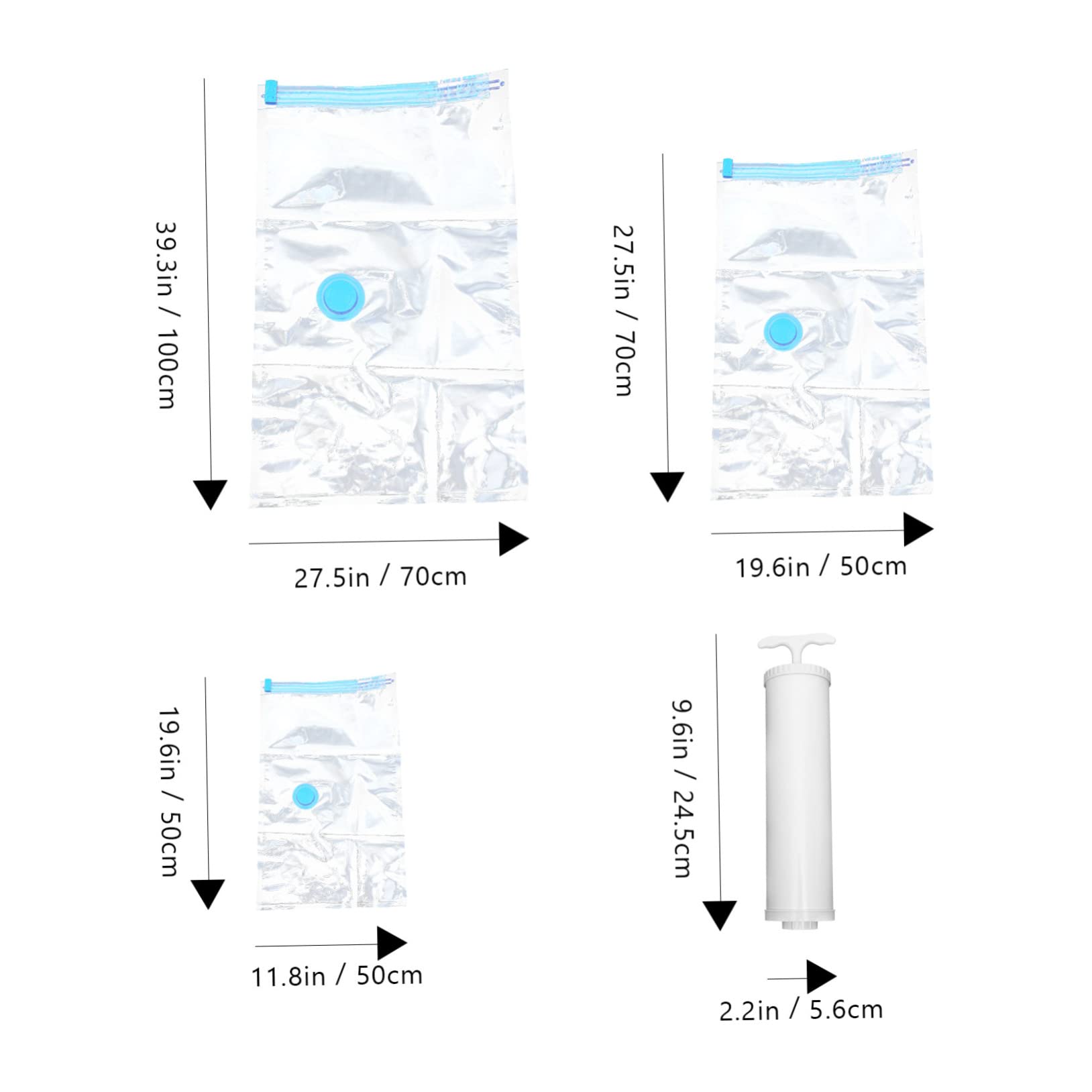 Mikikit Bolsas de Almacenamiento al Vacío Bolsas de Compresión para Ropa Mantas de Vacío Reutilizables para Viajes y Hogar para Guardar Ropa de Cama